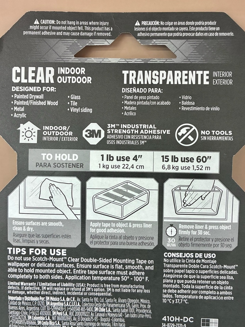 🧰$7🧰 NEW SCOTCH Double-sided Mounting Tape Clear Indoor Outdoor 1 IN x 60 IN - Picture 3 of 8